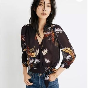 Madewell Wrap Top in Blooming Oasis